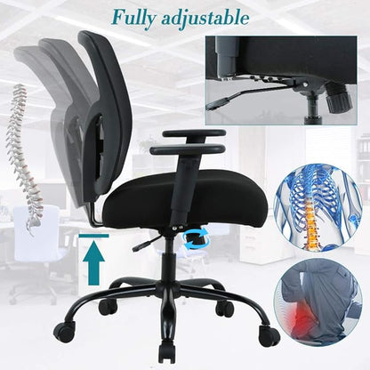 Big & Tall Office Chair 🪑 | Ergonomic & Heavy-Duty Design for Comfort & Support (400 lbs Capacity) 💼